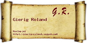 Gierig Roland névjegykártya
